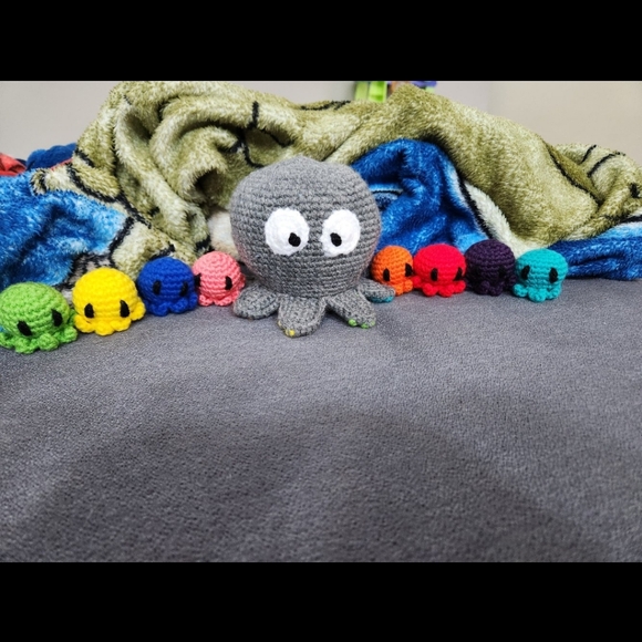 Handmade Gray Octopus Plush Toy